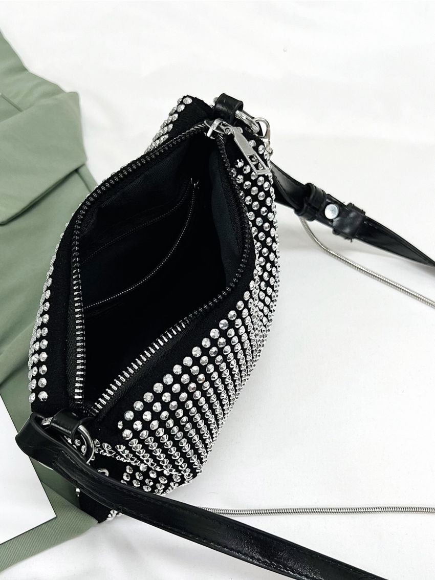Mini Rhinestone Decor Square Bag