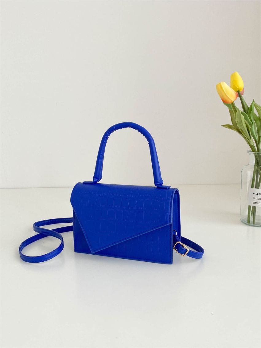 Mini Crocodile Embossed Flap Square Bag