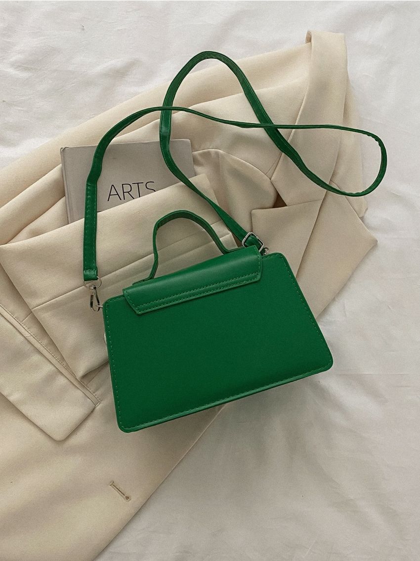 Chain Decor Flap Satchel Bag