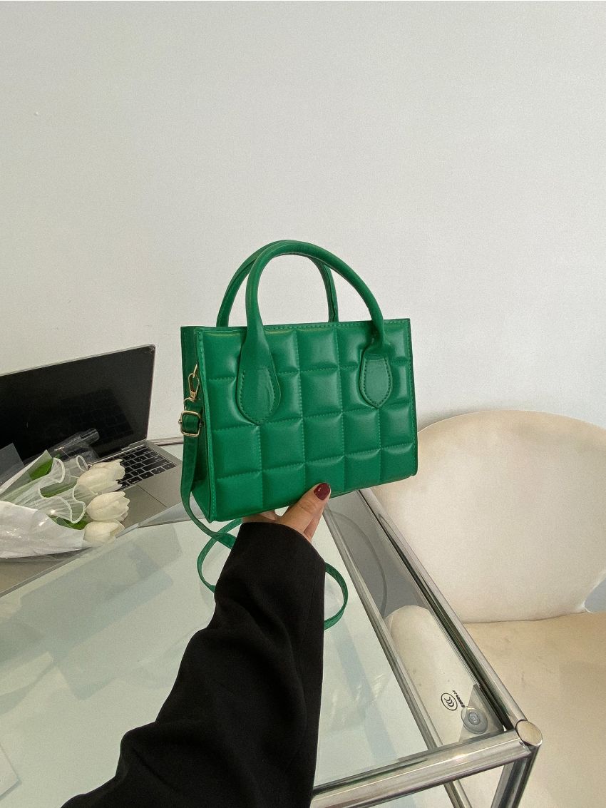 Minimalist Plaid Square Bag