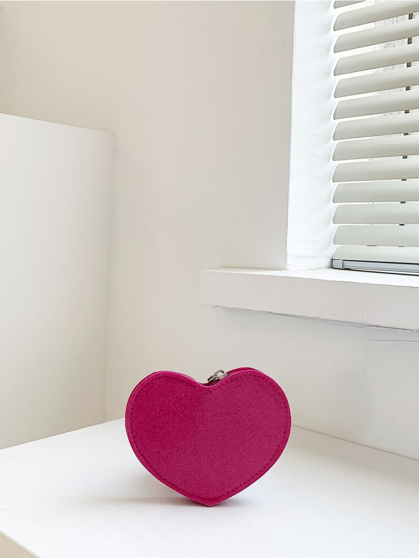 Heart Design Felt Coin Case