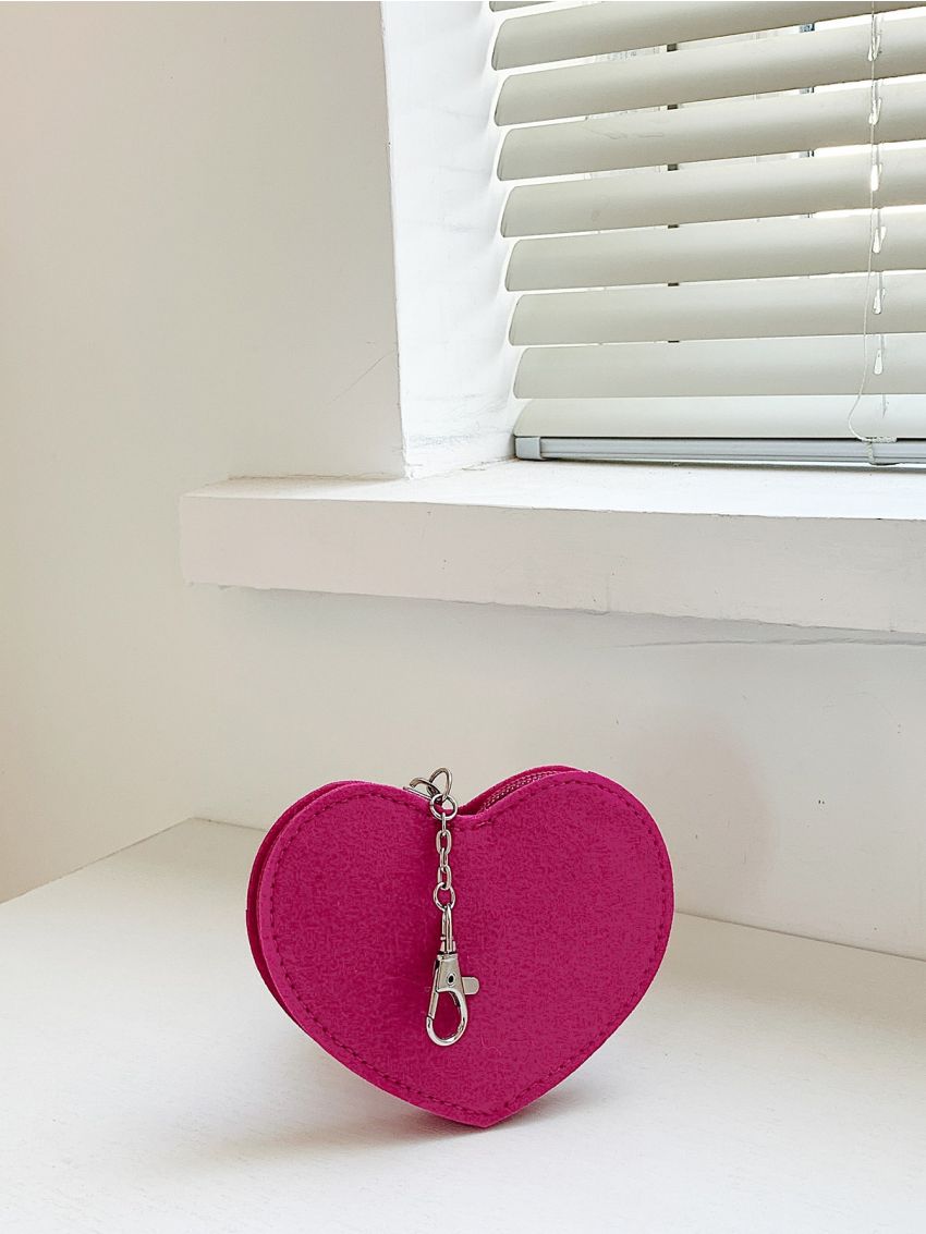 Heart Design Felt Coin Case