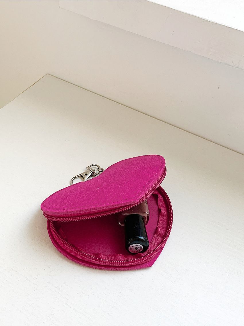 Heart Design Felt Coin Case