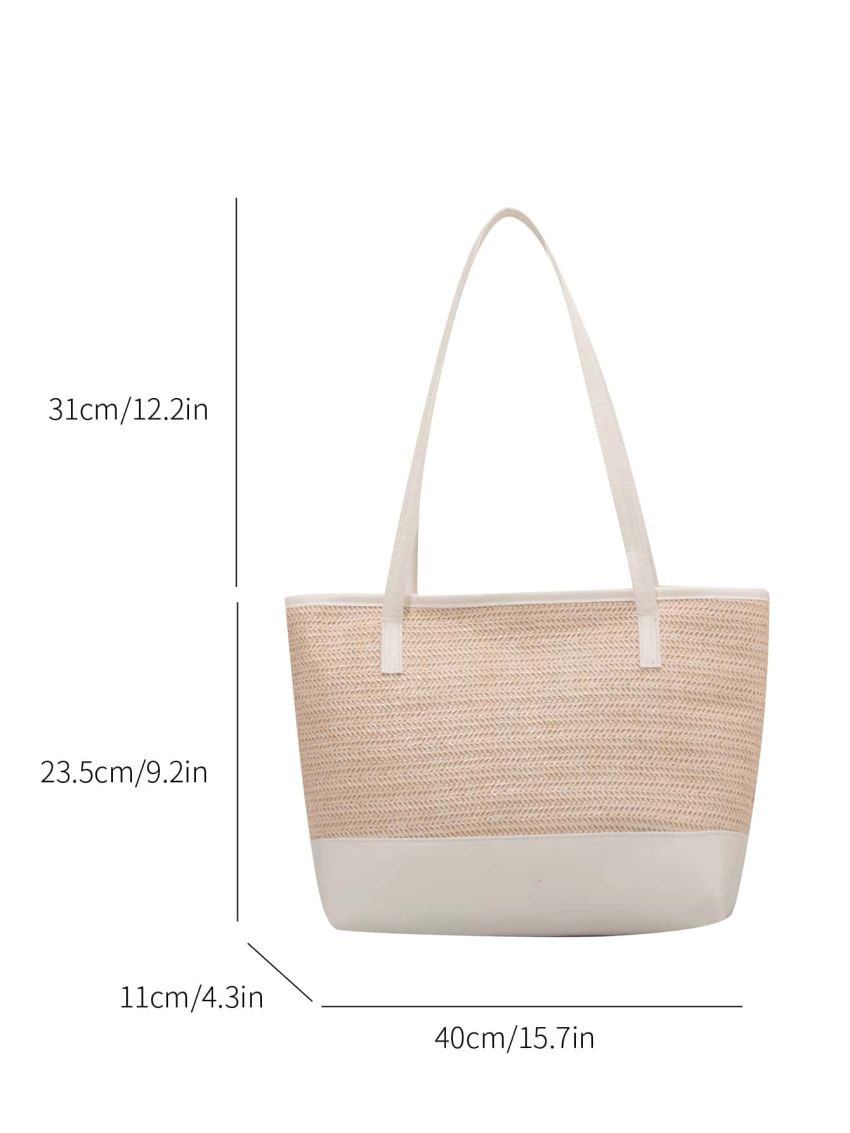 Two Tone Straw Bag