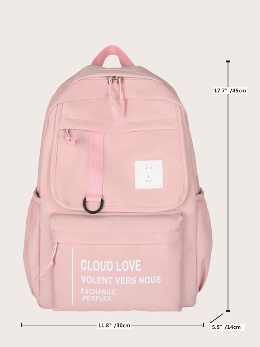 Letter Graphic Large Capacity Functional Backpack