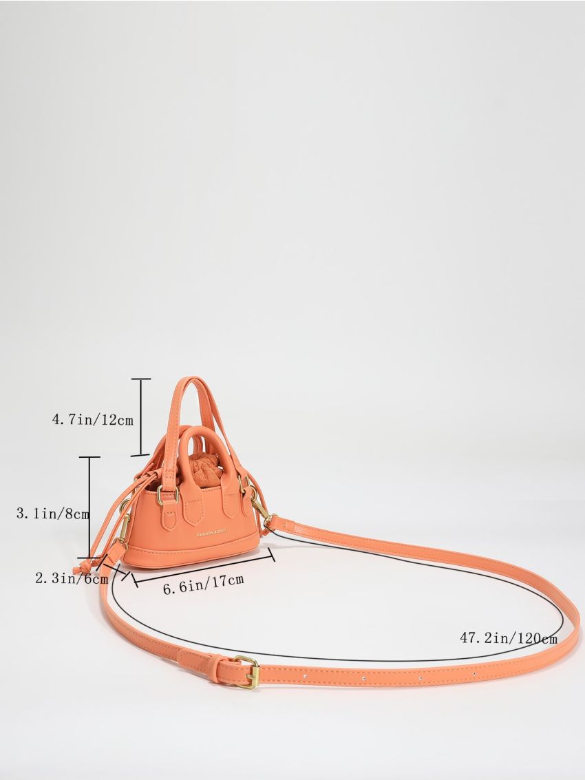 Mini Letter Graphic Drawstring Design Dome Bag