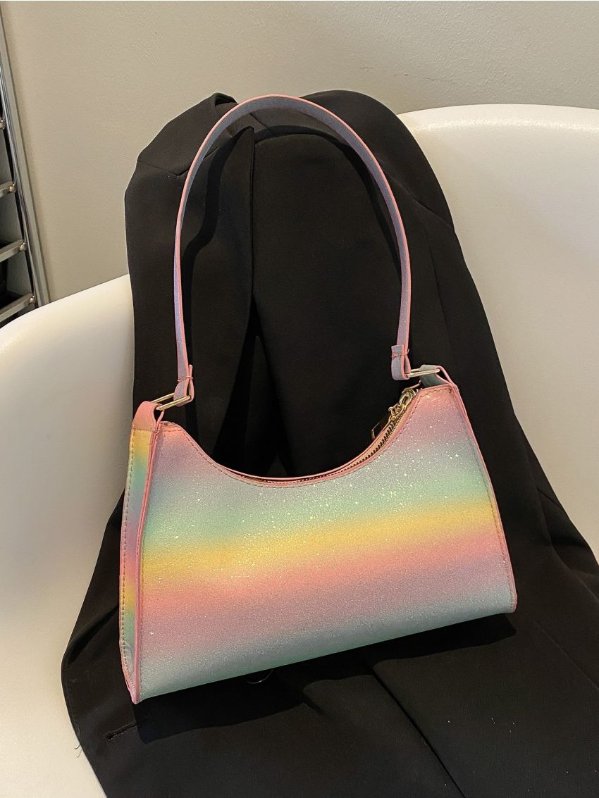 Glitter Ombre Baguette Bag