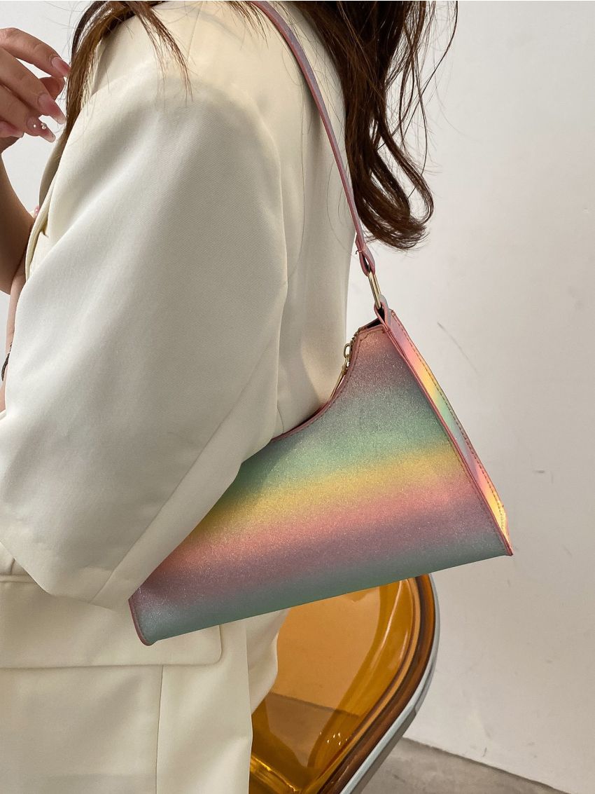 Glitter Ombre Baguette Bag