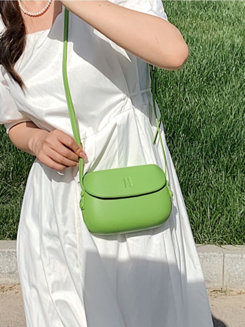 Mini Letter Embossed Studded Decor Square Bag