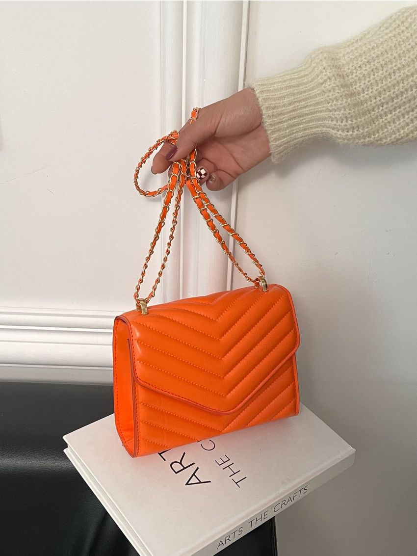 Mini Minimalist Chevron Flap Square Bag