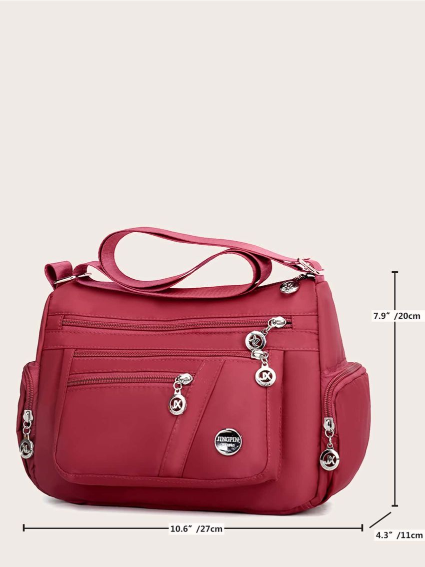 Multi Zipper Front Crossbody Bag
