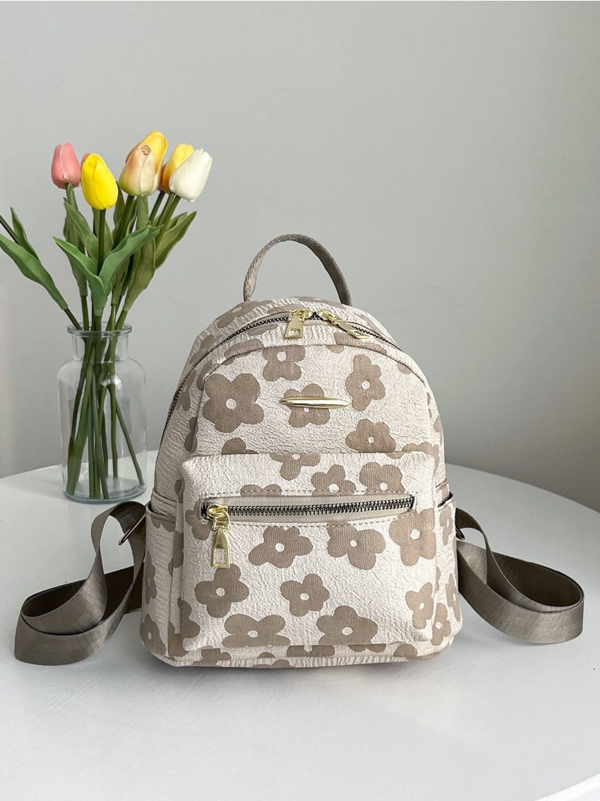 Flower Graphic Functional Backpack