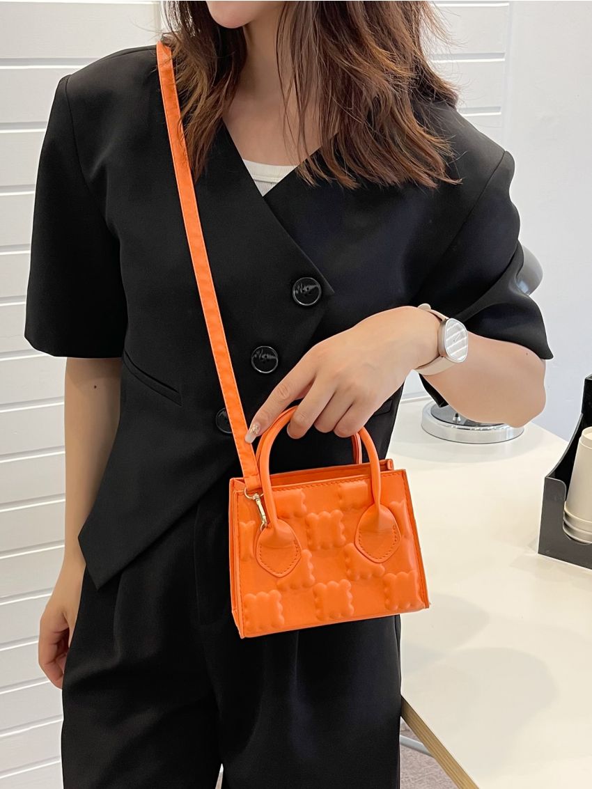 Mini Embossed Detail Square Bag