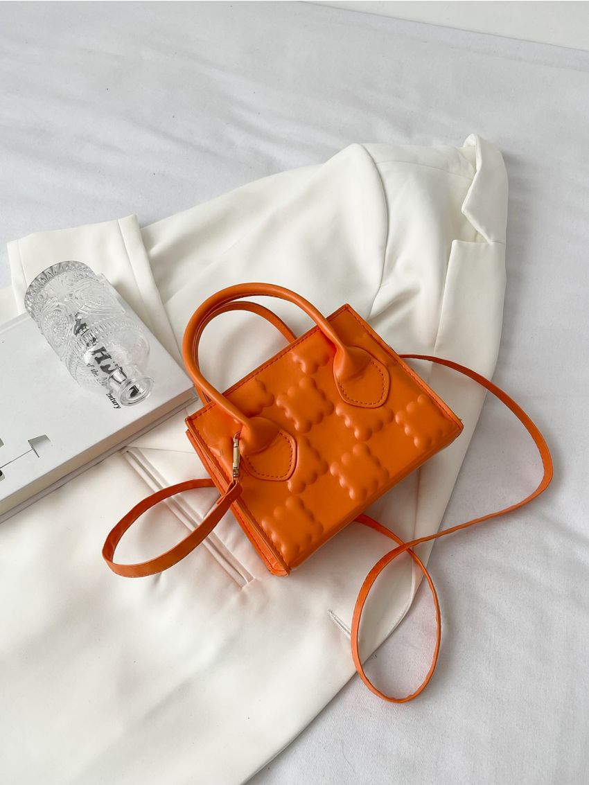 Mini Embossed Detail Square Bag