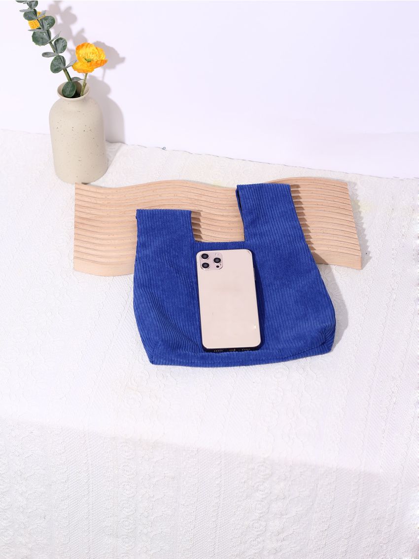 Minimalist Corduroy Top Handle Bag