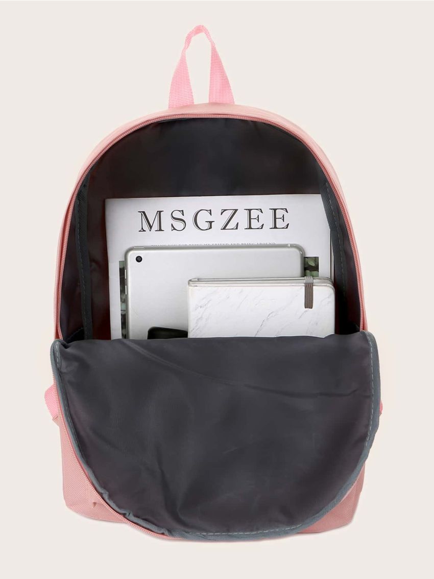 Daisy Embroidered Pocket Front Backpack