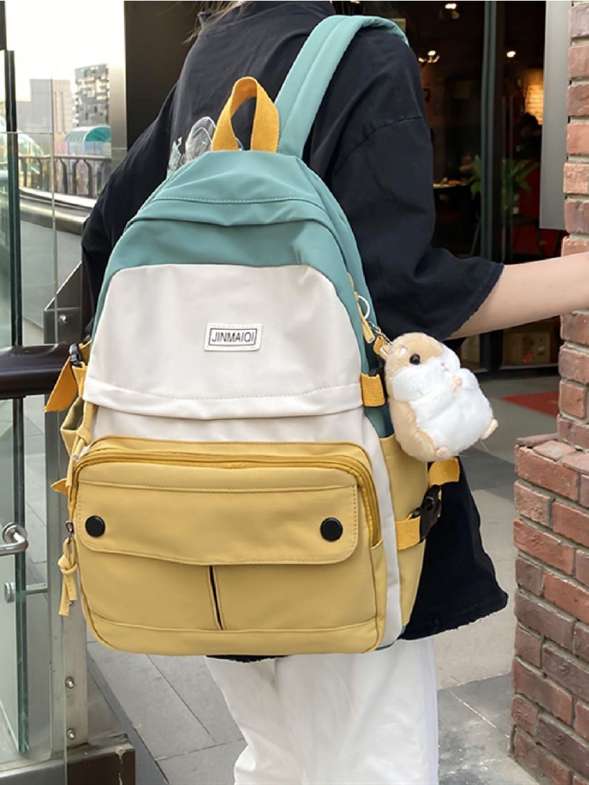 Colorblock Large Capacity Backpack