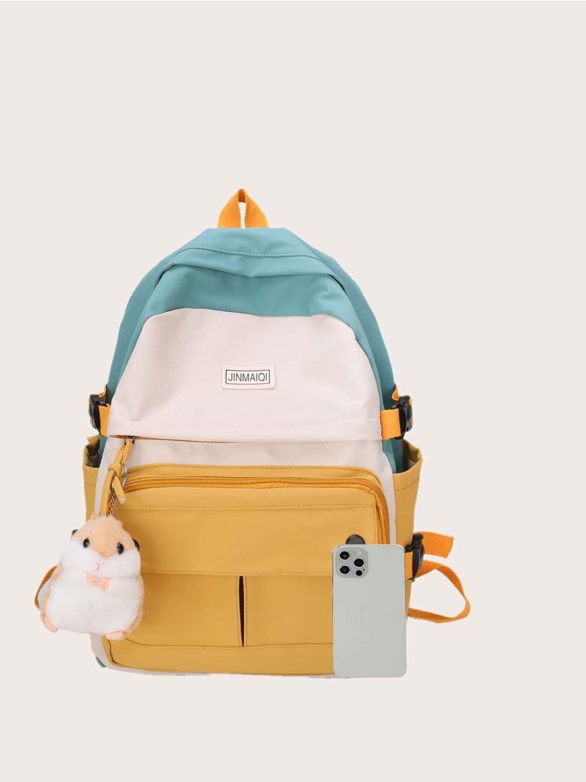 Colorblock Large Capacity Backpack