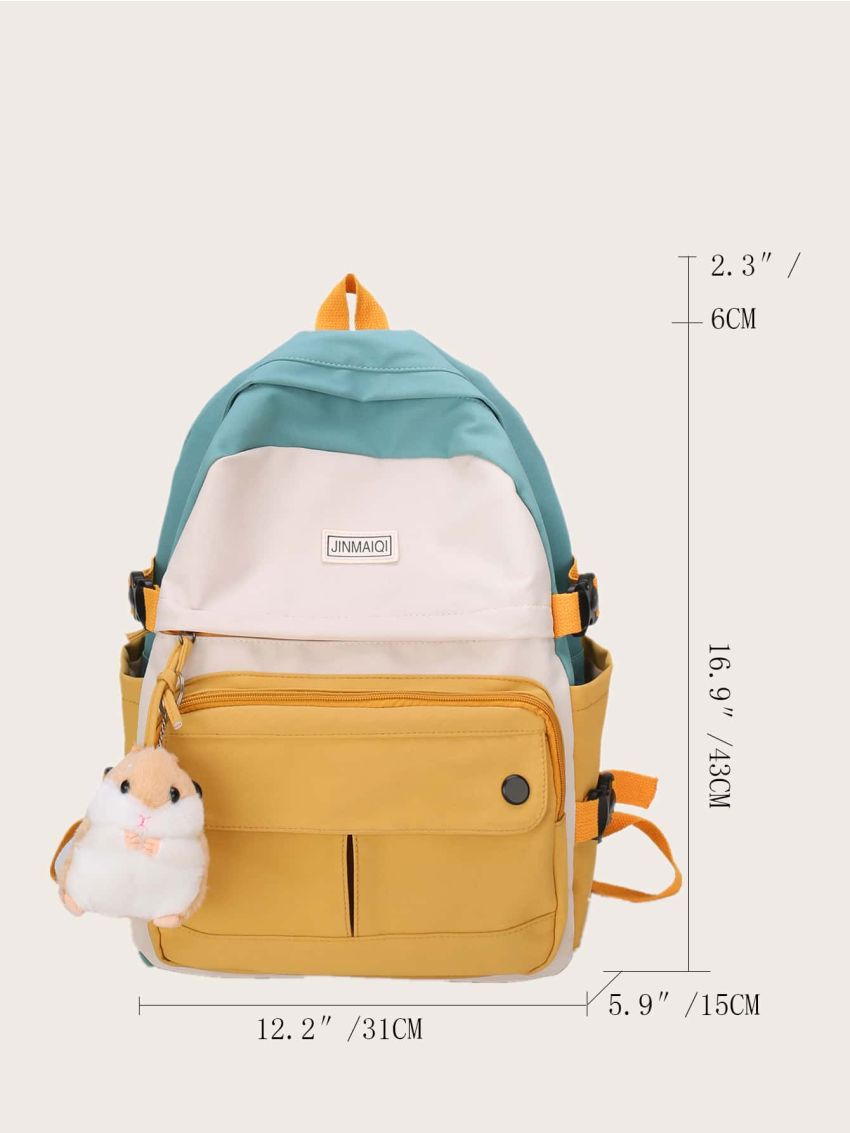 Colorblock Large Capacity Backpack