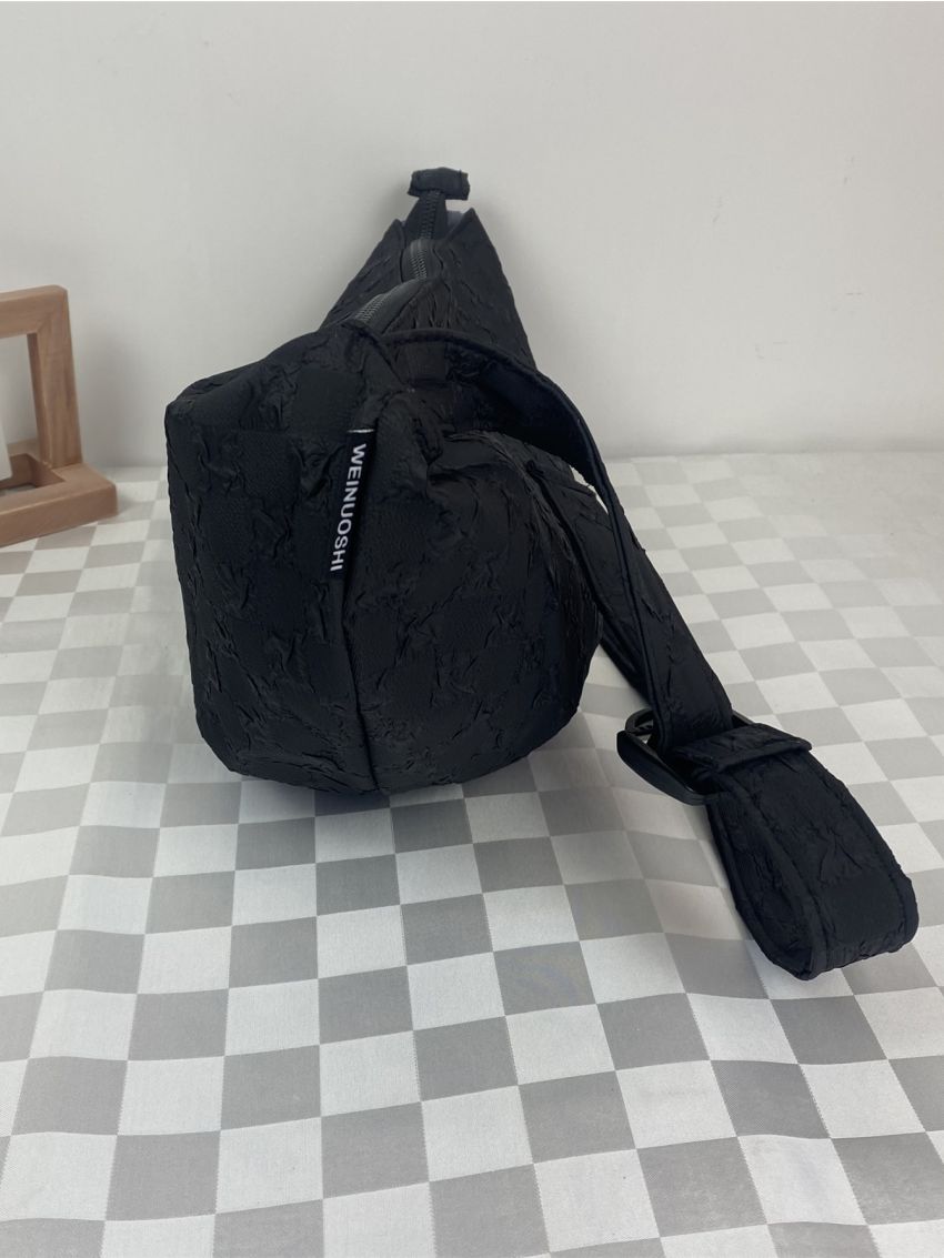 Checkered Pattern Hobo Bag With Bag Charm