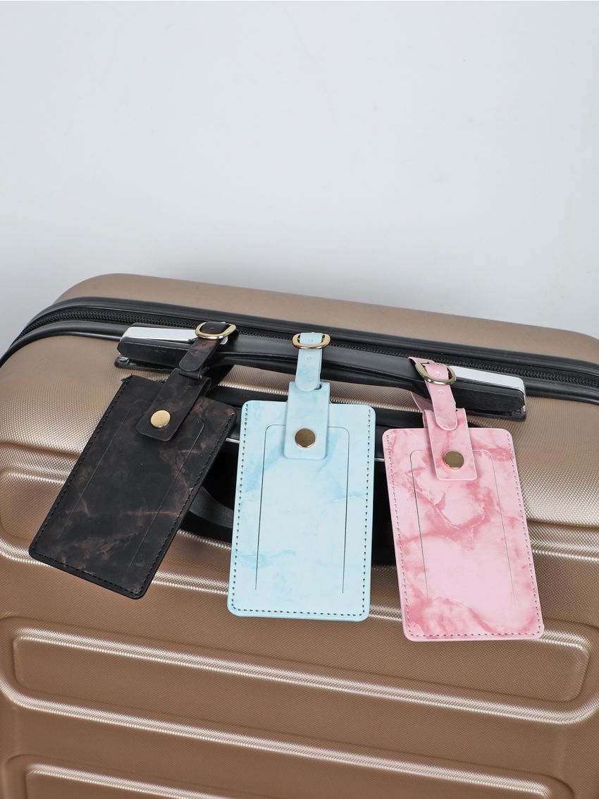 3pcs Marble Print Luggage Tags