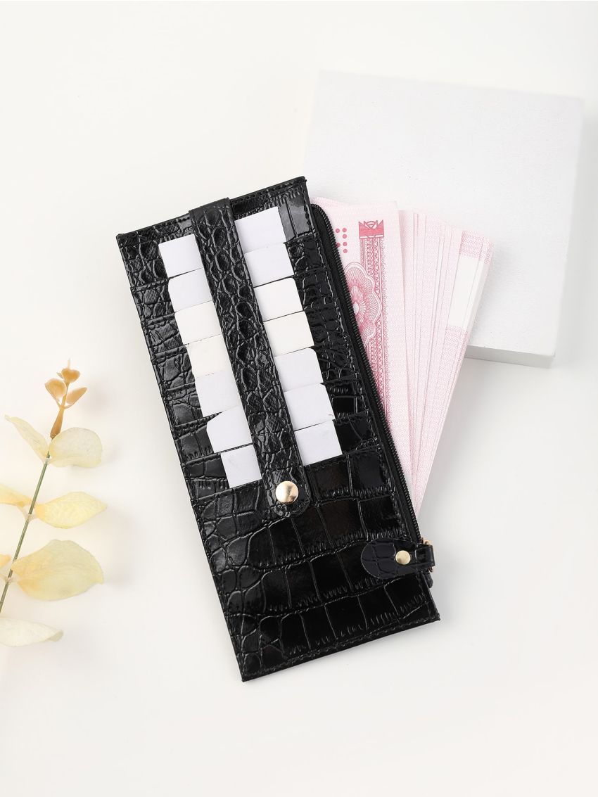 Crocodile Embossed Long Wallet