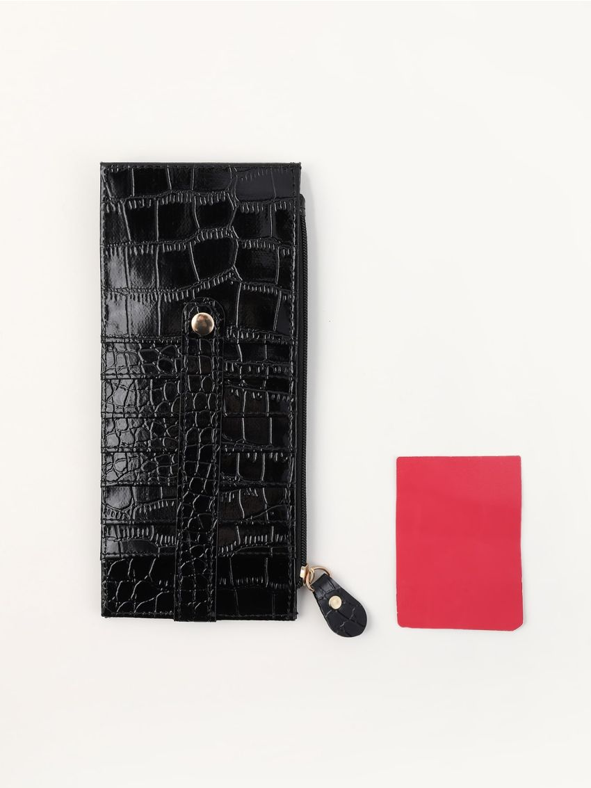 Crocodile Embossed Long Wallet