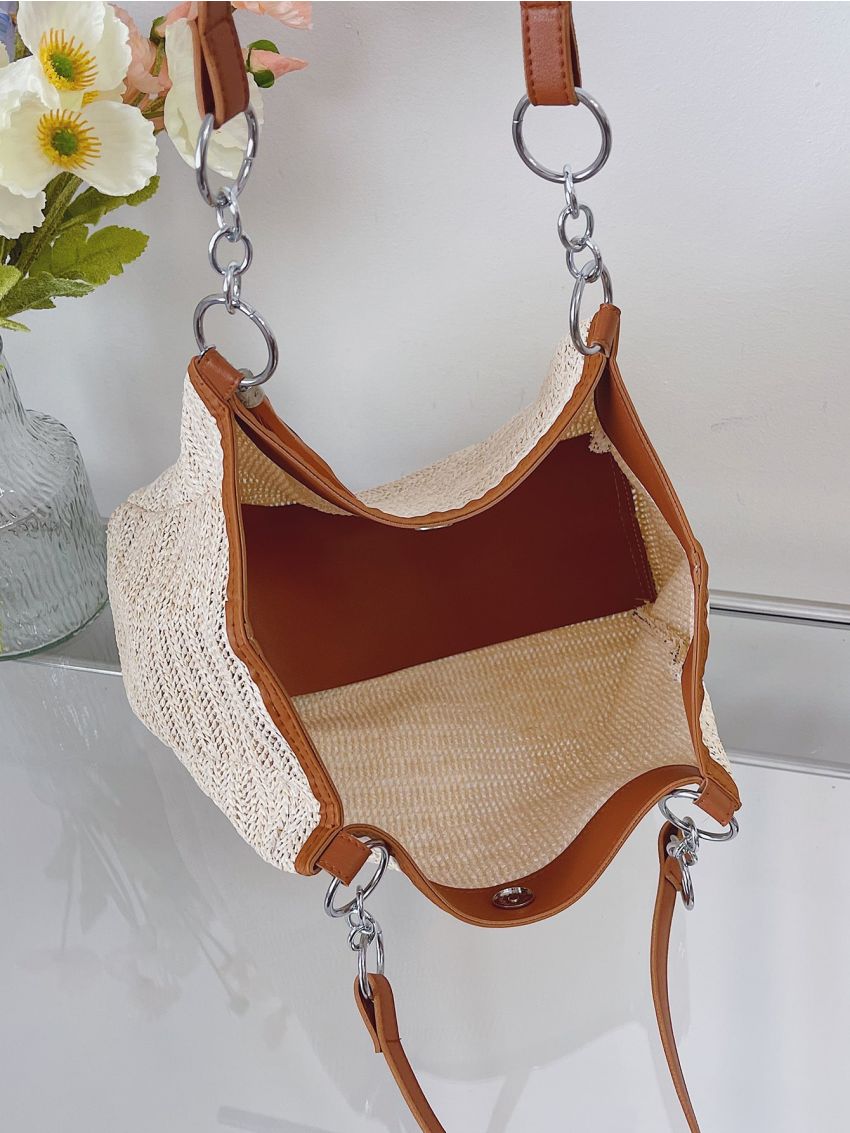 Tassel Decor Straw Bag