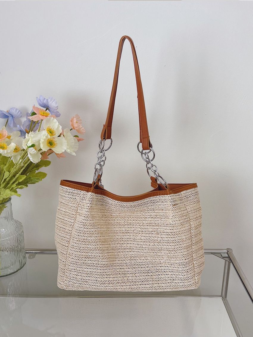 Tassel Decor Straw Bag