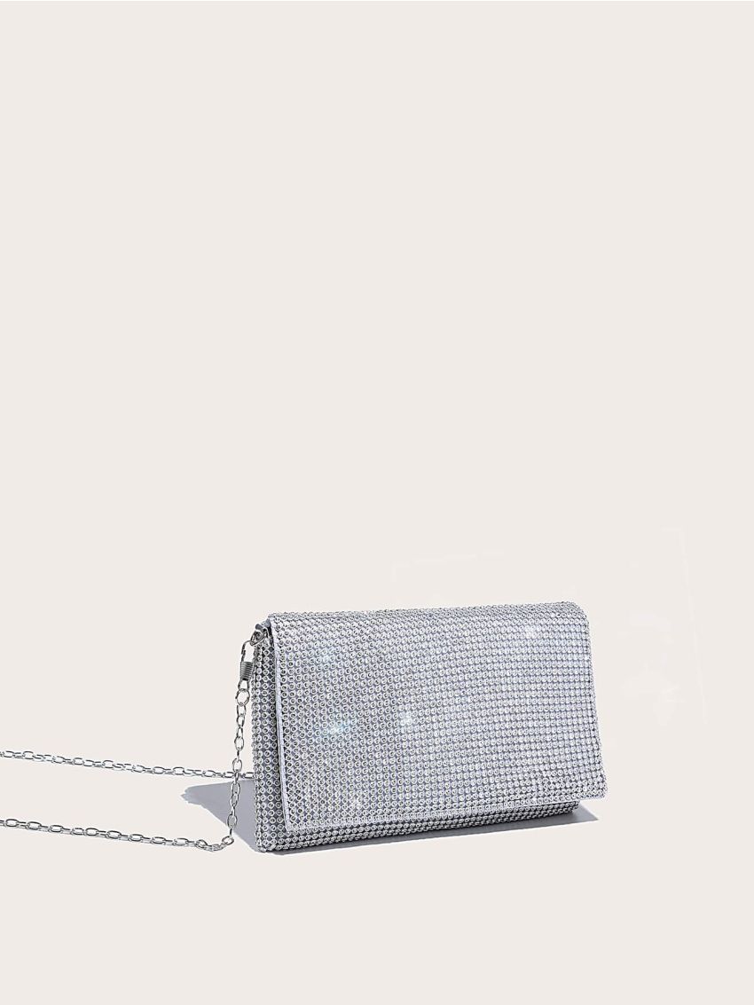 Mini Rhinestone Decor Chain Evening Bag