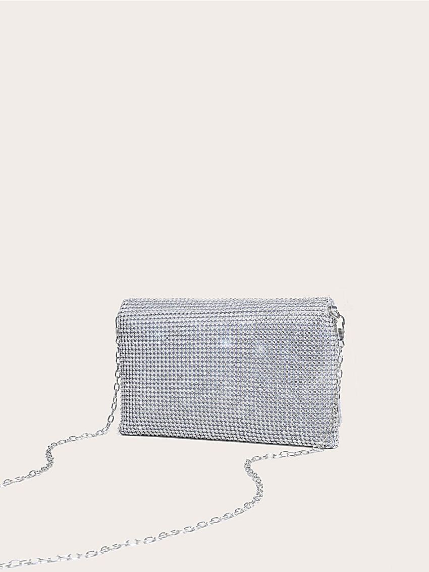 Mini Rhinestone Decor Chain Evening Bag