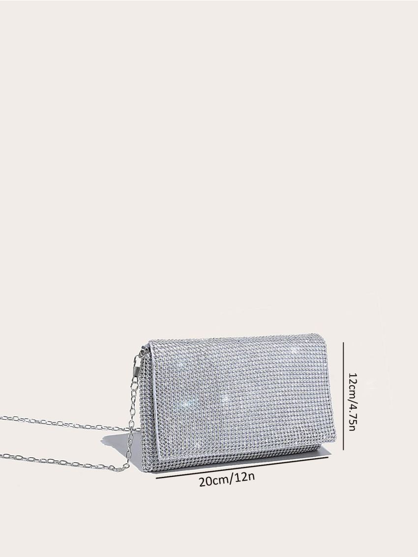 Mini Rhinestone Decor Chain Evening Bag