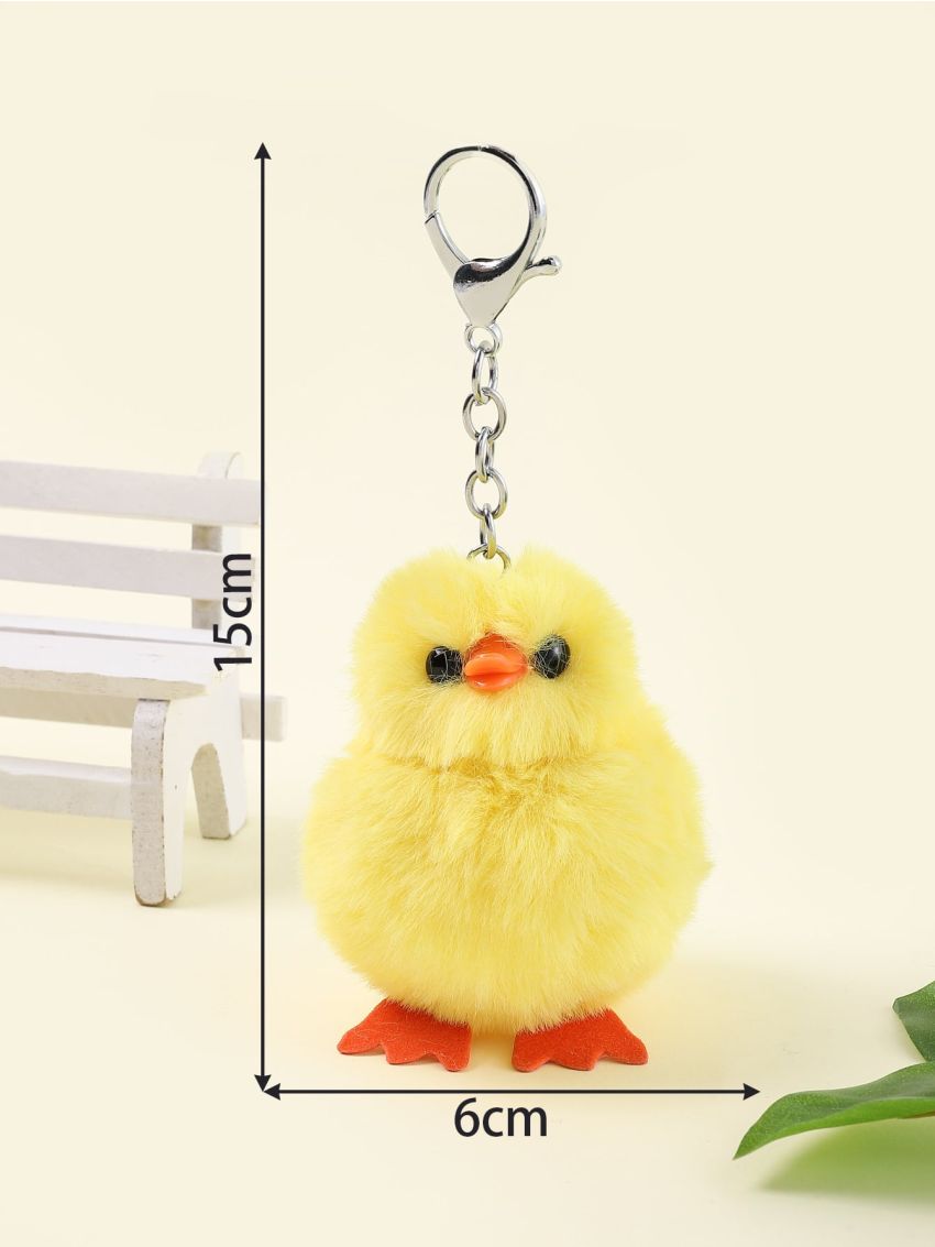 Fluffy Cartoon Chick Design Bag Charm