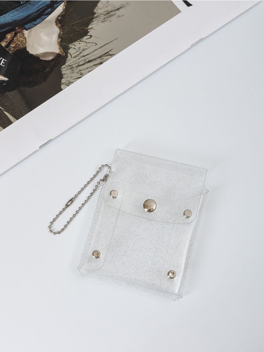 Clear Glitter Flap Coin Case