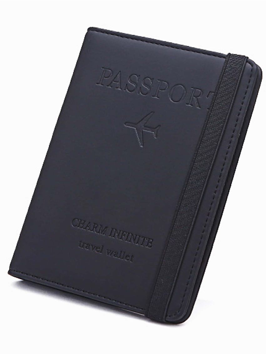 Plane & Letter Graphic Passport Case