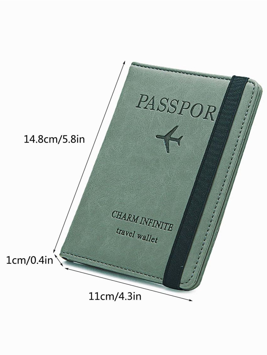 Plane & Letter Graphic Passport Case