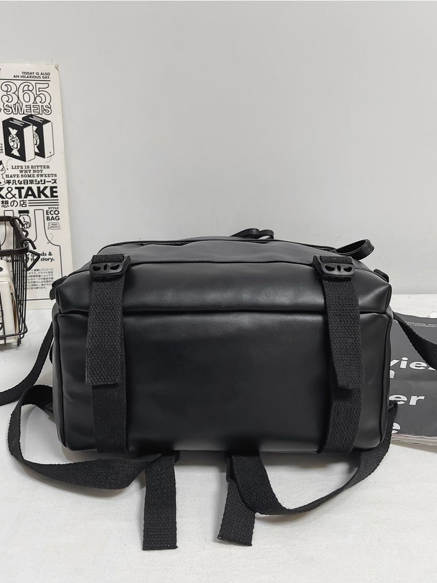 Minimalist Double Zipper Decor Backpack