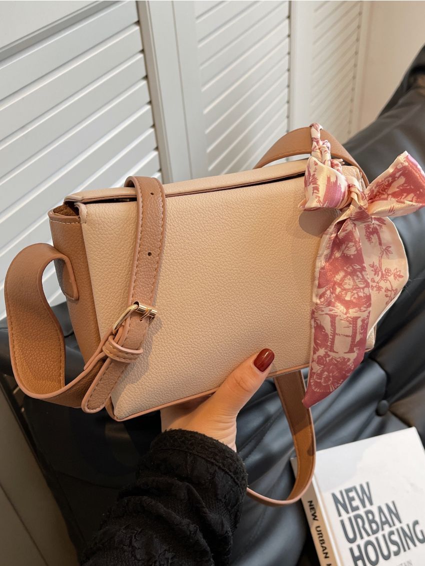 Mini Twilly Scarf Decor Color Block Square Bag