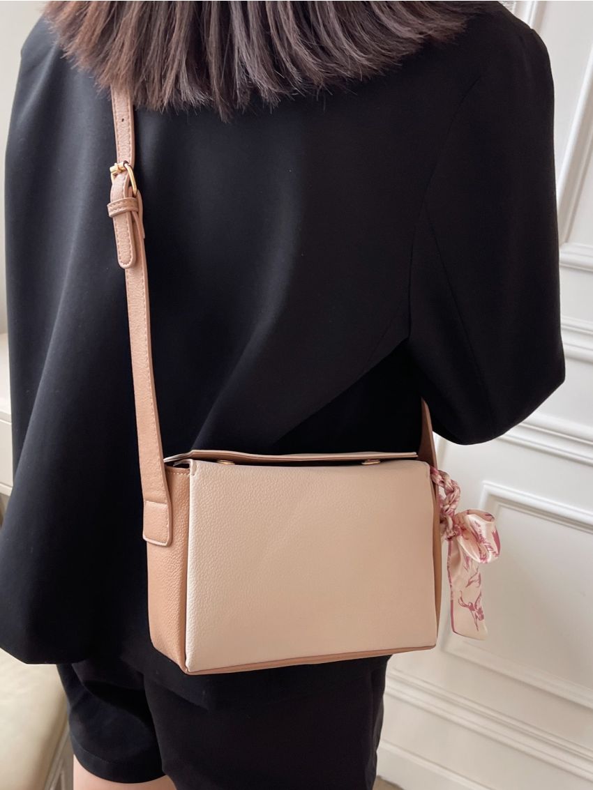 Mini Twilly Scarf Decor Color Block Square Bag