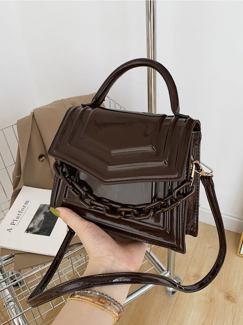 Chain Decor Flap Square Bag
