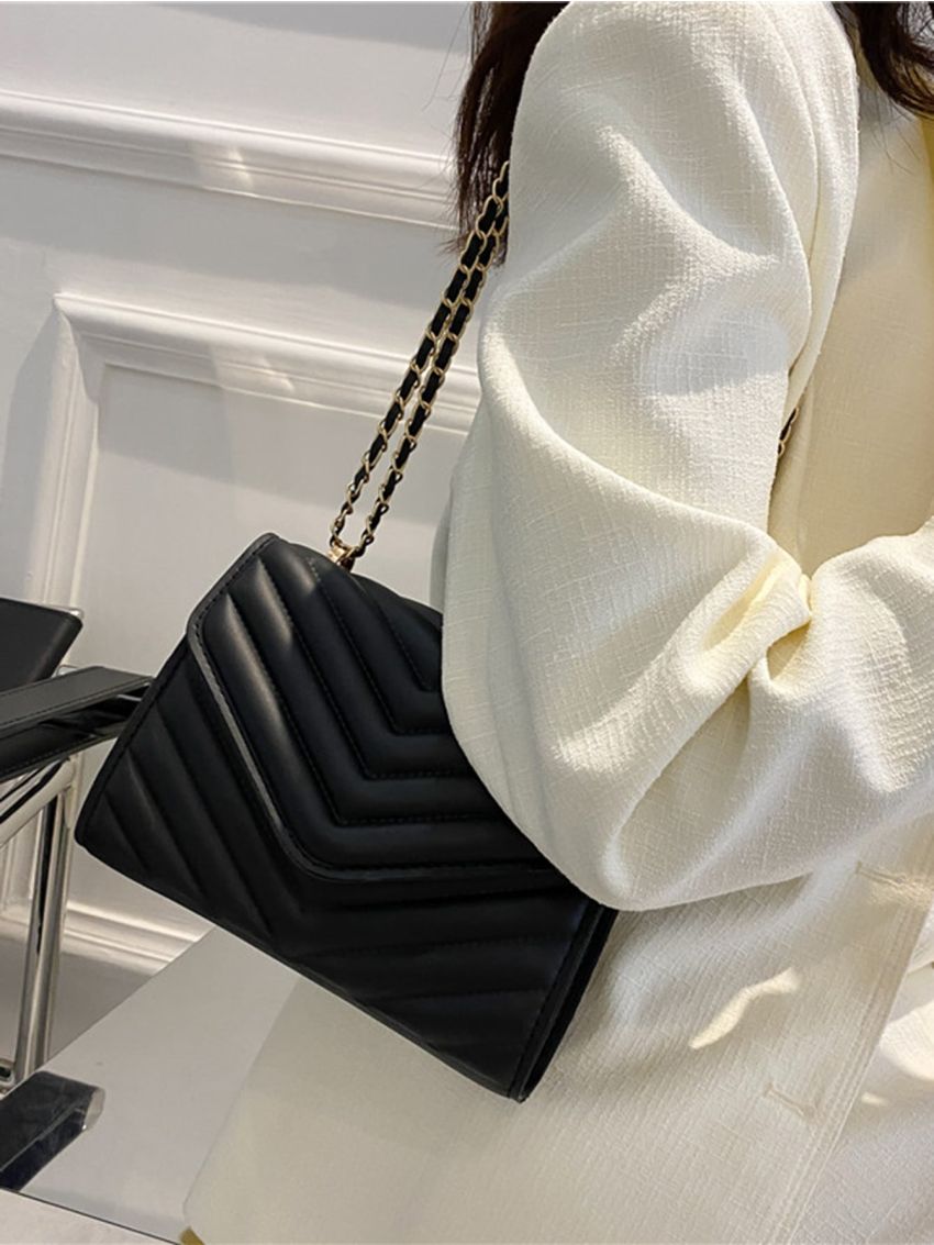 Mini Minimalist Chevron Flap Square Bag