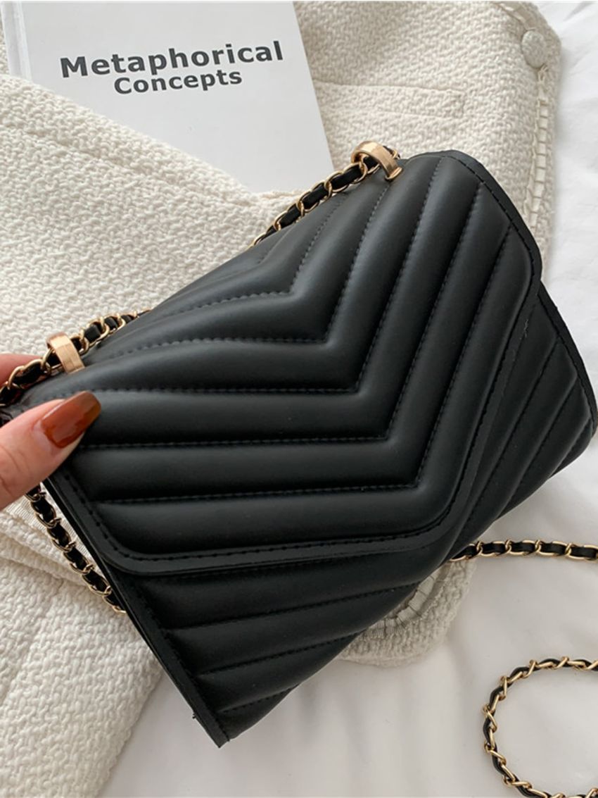 Mini Minimalist Chevron Flap Square Bag