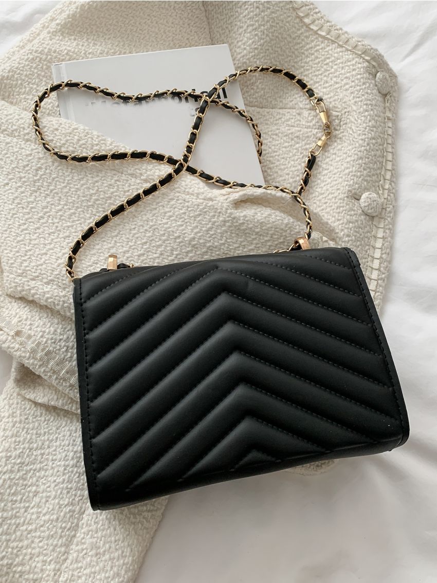 Mini Minimalist Chevron Flap Square Bag