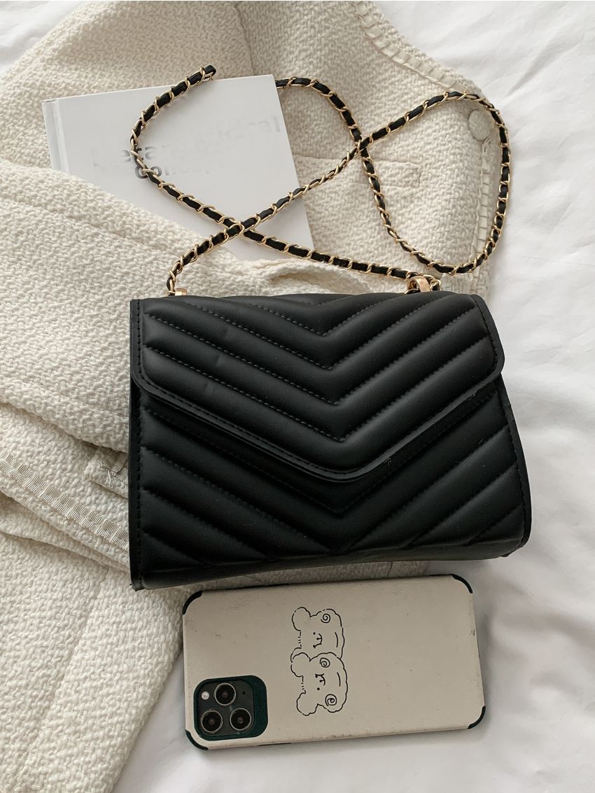Mini Minimalist Chevron Flap Square Bag