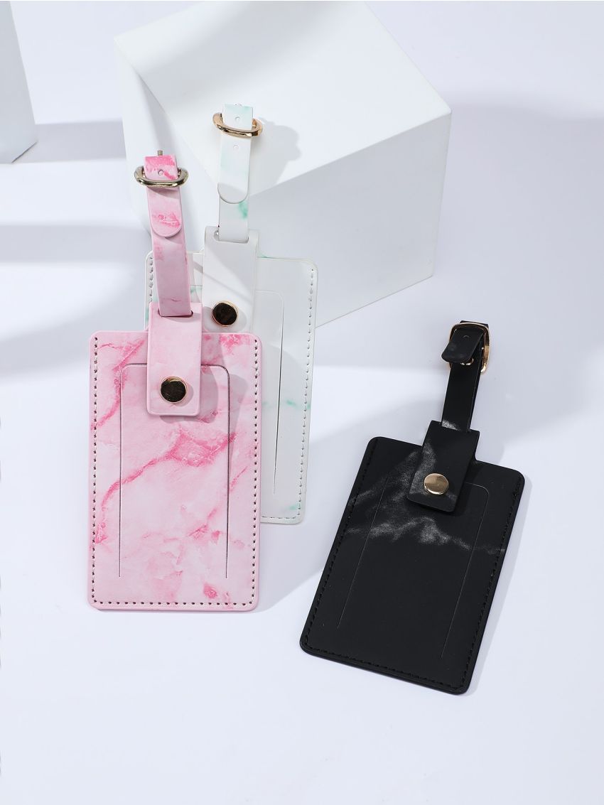 3pcs Marble Print Luggage Tags