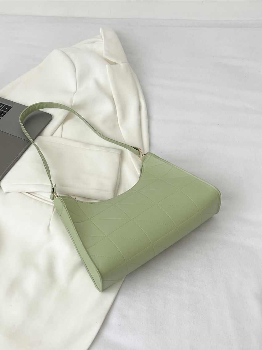 Stitch Detail Minimalist Baguette Bag