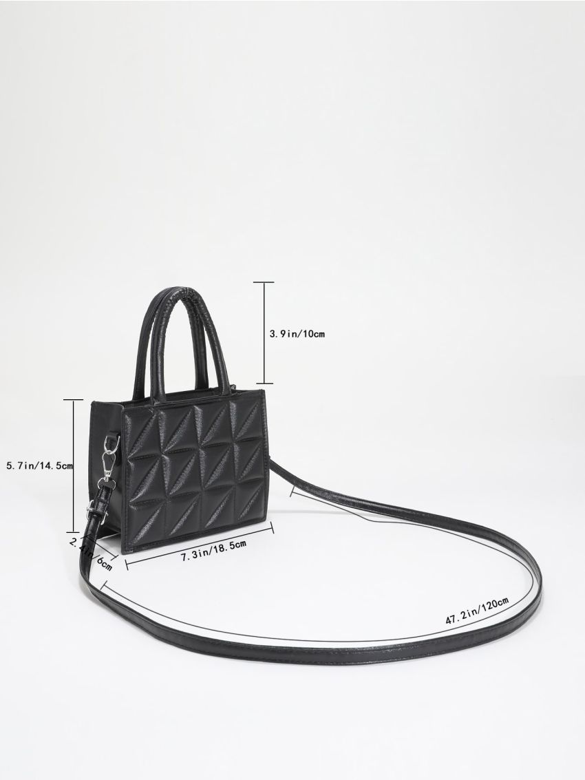 Mini Minimalist Quilted Pattern Square Bag