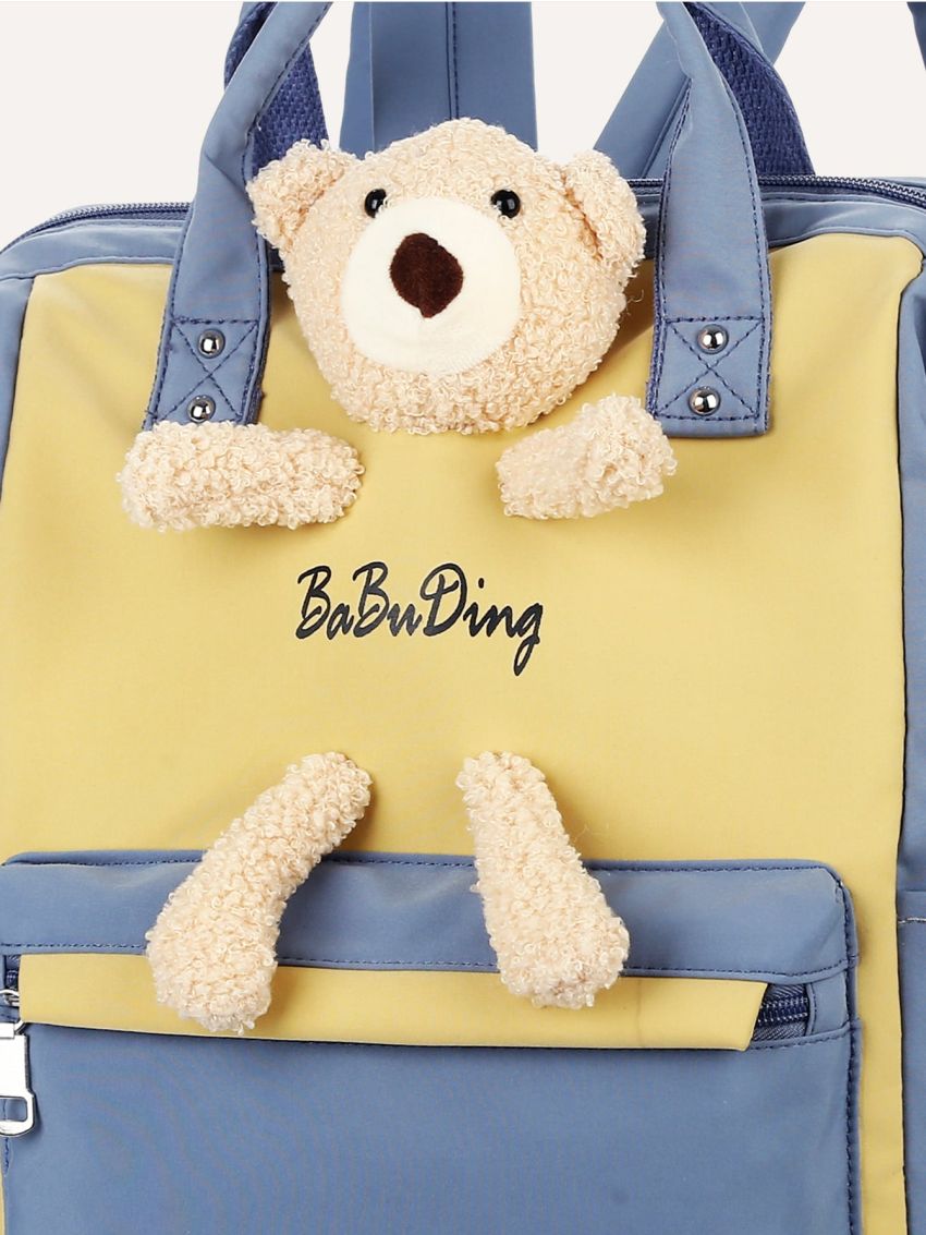 Plush Bear Decor Two Tone Backpack