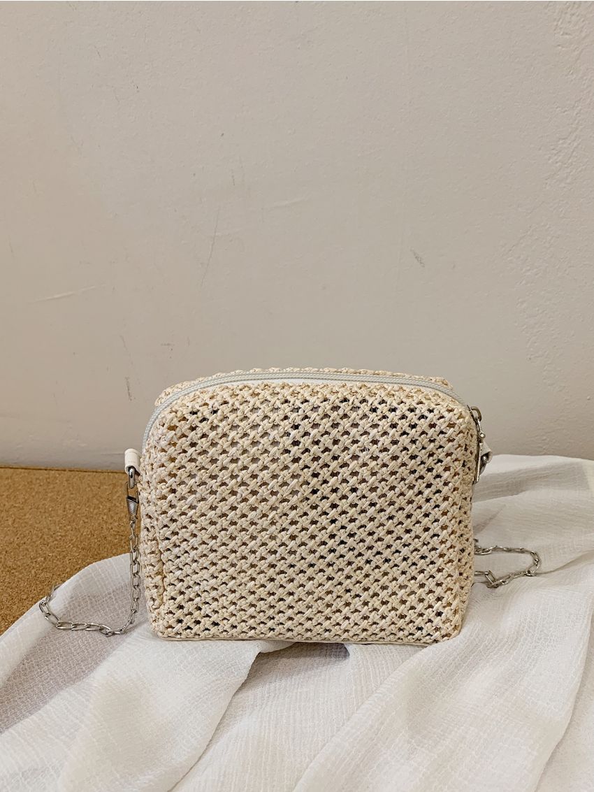 Mini Minimalist Chain Straw Bag