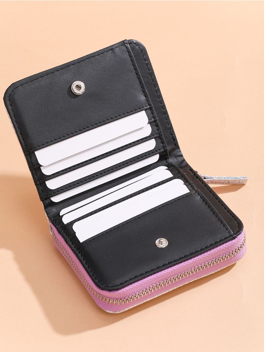 Cartoon Unicorn Pattern Holographic Card Holder